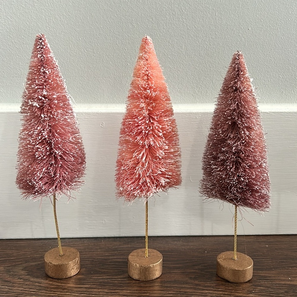 Set of Mini Bottlebrush Trees Pink | Pink Bottlebrush Trees | Mini Trees | Pink